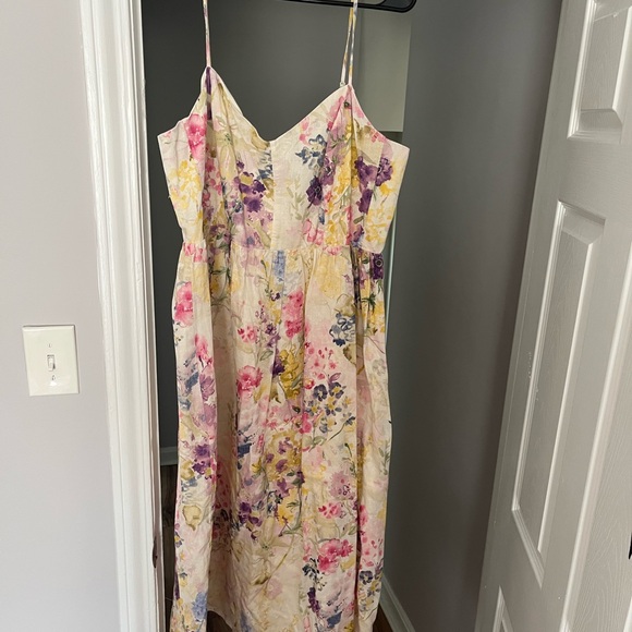 H&M Strapless Floral Dress - Pink and Yellow - Picture 1 of 4